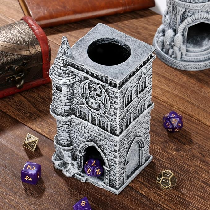 D&D Castle Dice Tower for All Dice Sizes, 3D Resin Rolling Trays, Fantasy - Image 4