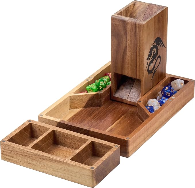Wooden Magnetic Dice Tower by TAPEERA