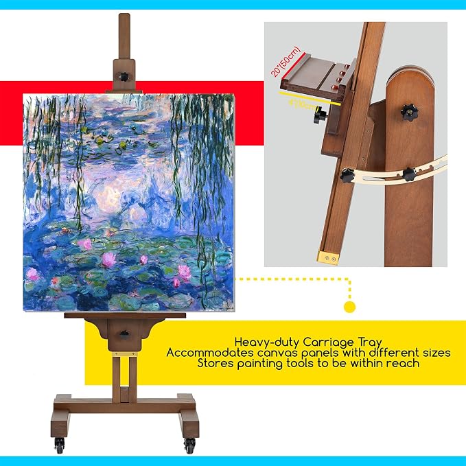 MEEDEN Extra Large Painting Easel: Solid Beech Wood Artist Studio Easel - Image 5