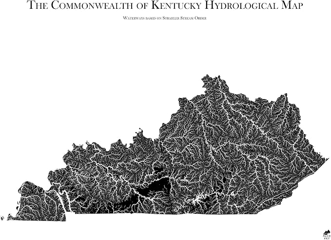 Muir Way Hydrological River Map of Kentucky by MuirWay