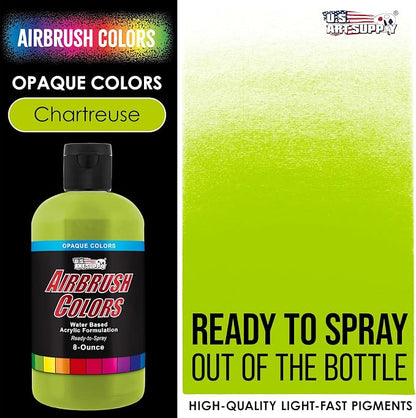U.S. Art Supply Opaque Chartruesse Acrylic Special Effects Airbrush Paint - 8oz - Image 2