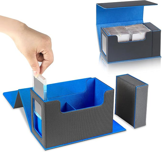 Card Storage Box for Trading Cards，450+ Card Deck Case, Leather Magnetic by Unknown