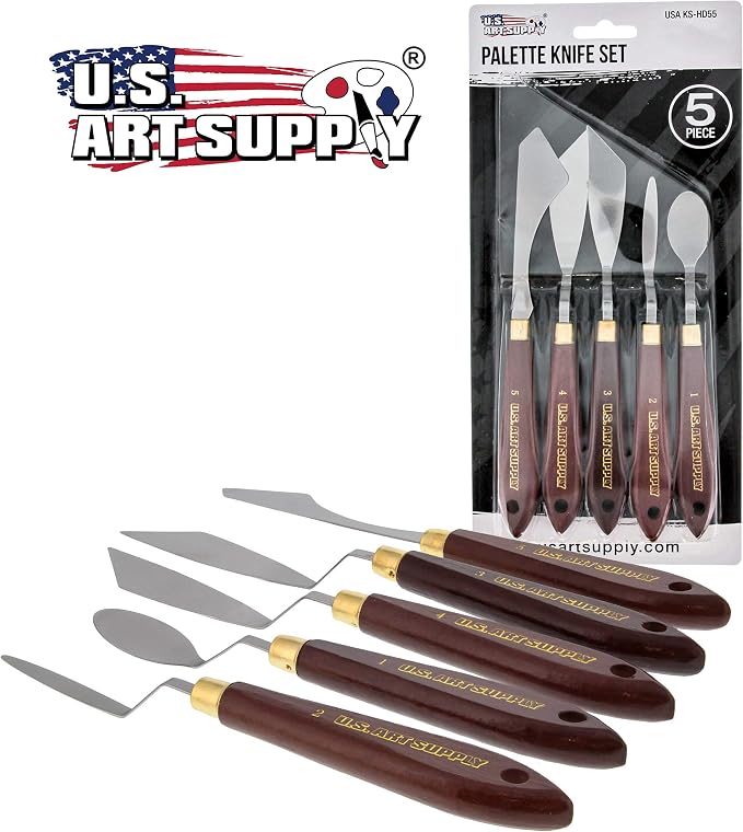 U.S. Art Supply 5-Piece Artist Stainless Steel Palette Knife Set - Image 5
