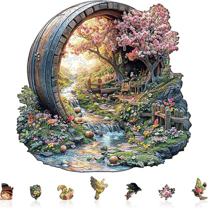 Wooden Puzzles for Adults, Spring Flower Wooden Jigsaw Puzzle for Adults by KAAYEEDirect