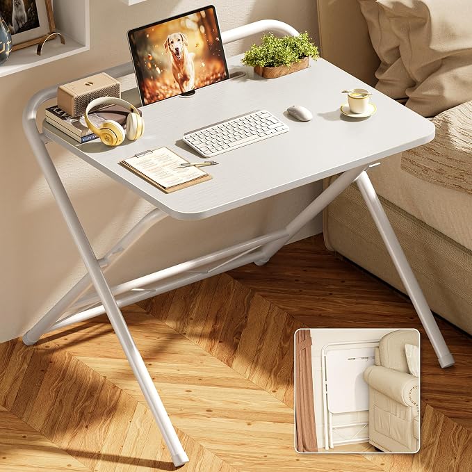Huuger Folding Desk with 3-Level Adjustable Height and Tablet Slot, 24 Inch by Huuger