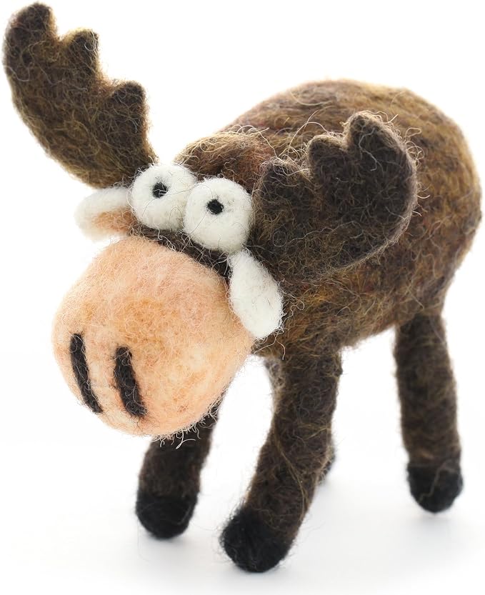Woolbuddy Needle Felting Kit for Beginners & Adults, Moose Animal DIY Craft Kit by Woolbuddy