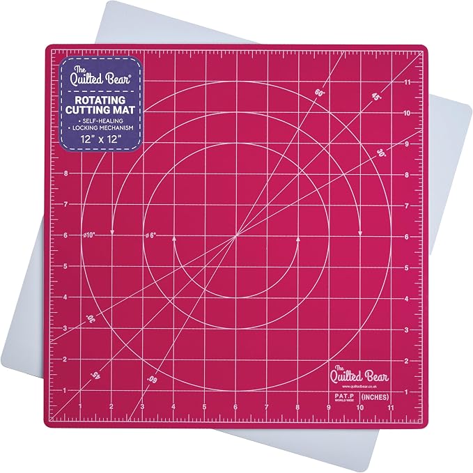 The Quilted Bear Rotating Cutting Mat 12" x 12" by TheQuiltedBearsProducts