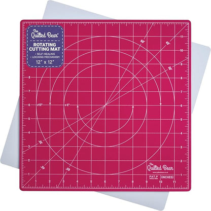 The Quilted Bear Rotating Cutting Mat 12" x 12" by TheQuiltedBearsProducts
