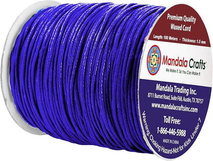 Mandala Crafts 1.5mm 109 Yards Indigo Cotton Waxed Cord - Image 2