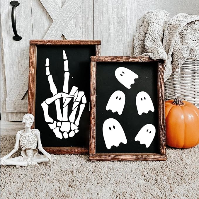 Halloween Stencils for Door Mats Welcome Ghost Stencil Reusable Stay Spooky - Image 7