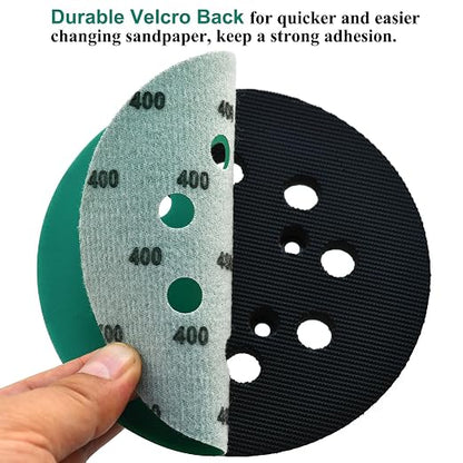 5-Inch 8-Hole Wet Dry Sanding Discs 400 Grit, Polyester Film Backed Heavy-Duty - Image 5
