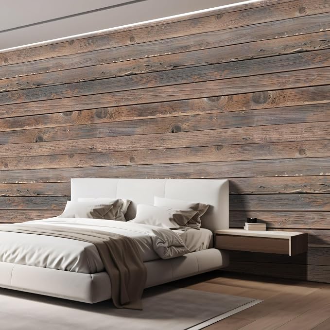 wall26 Horizontal Brown Vintage and Retro Wood Textured Paneling, Wall Mural - Image 4
