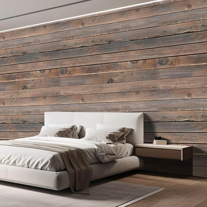 wall26 Horizontal Brown Vintage and Retro Wood Textured Paneling, Wall Mural - Image 4