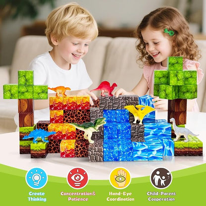 100PCS Dinosaur Magnetic Blocks - Image 4