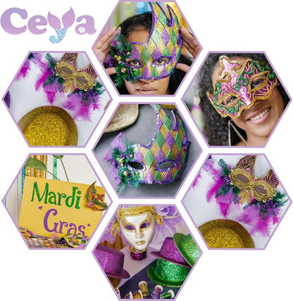 Ceya Chunky Glitter, 4.9oz/ 140g Mardi gras Craft Glitter Powder Mixed Fine - Image 5