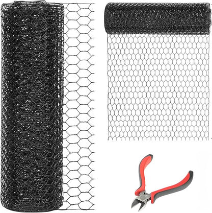 72'' x 150' Black Chicken Wire Fencing, 1 inch Chicken Wire and 20 Gauge by DOLEMODUO