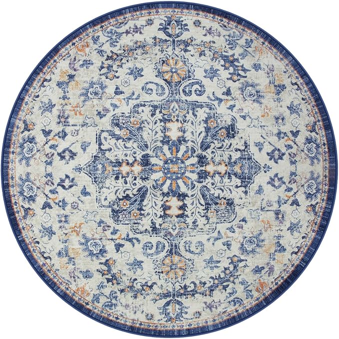 Lahome Round Rug 5'3"Ft, Large Washable Dining Room Round Area Rug Soft Kitchen - Image 9