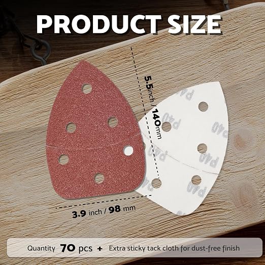 S&F STEAD & FAST Mouse Sander Sandpaper Assortment 70pcs, 6 Holes, Mouse - Image 2