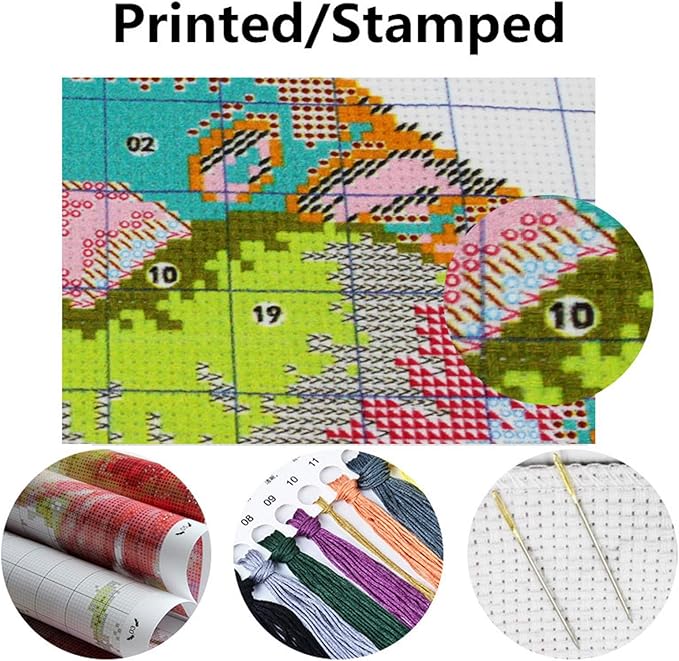 Dimensean Stamped Cross Stitch Kits Full Range of Embroidery Patterns Starter - Image 3