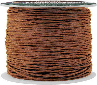 Mandala Crafts 0.5mm 109 Yards Russet Brown Cotton Waxed Cord by MandalaCrafts