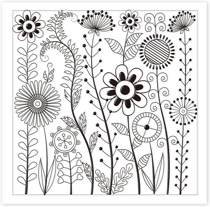 CHGCRAFT Abstract Wildflowers Polymer Clay Texture Sheets Geometric Flowers - Image 7