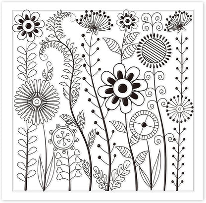 CHGCRAFT Abstract Wildflowers Polymer Clay Texture Sheets Geometric Flowers - Image 7