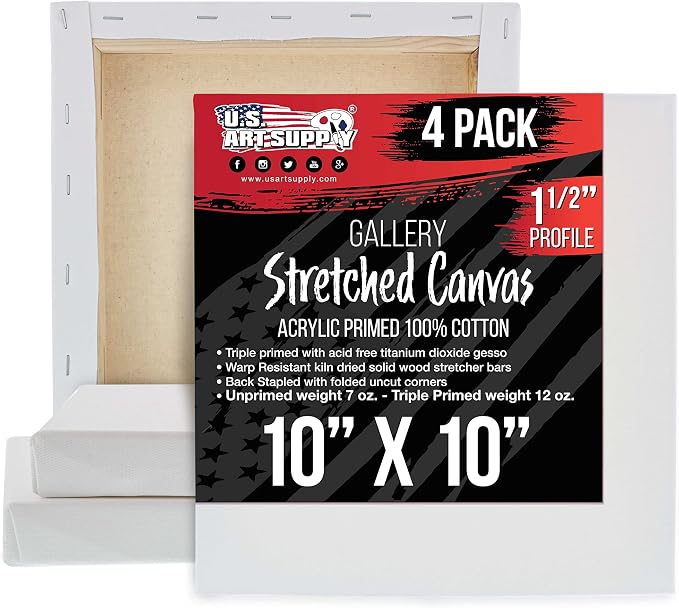 U.S. Art Supply Square Stretched Canvas by USArtSupply