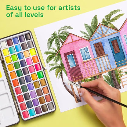 ARTISTRO 50 Watercolor Paint Set, Vivid Colors in Portable Box, Palette set. - Image 4