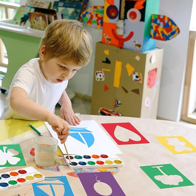 24 Pieces Stencils for Kids, Large Drawing Stencils Chalk Template, 8 Inches - Image 4