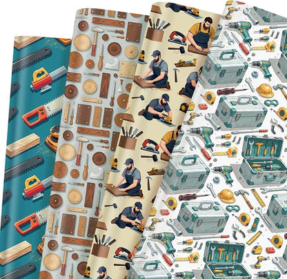 Pineraap 12 Sheets Carpenter Wrapping Paper, Woodworking Tools & Craftsman by Pineraap