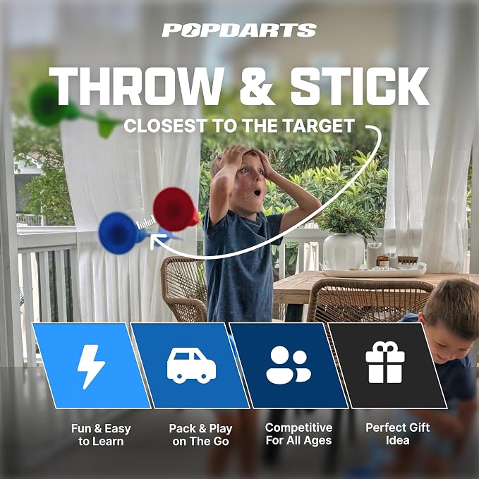 Popdarts Game Rookie Pack – Beginner-Friendly Suction Cup Dart Game - Image 2