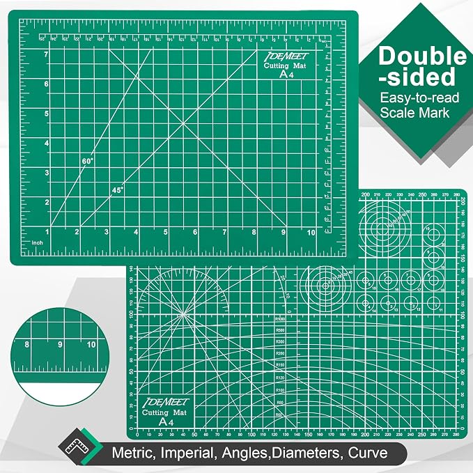 Density-upgraded 9"x12" Self Healing Cutting Mat, Idemeet Rotary Sewing Mat - Image 3