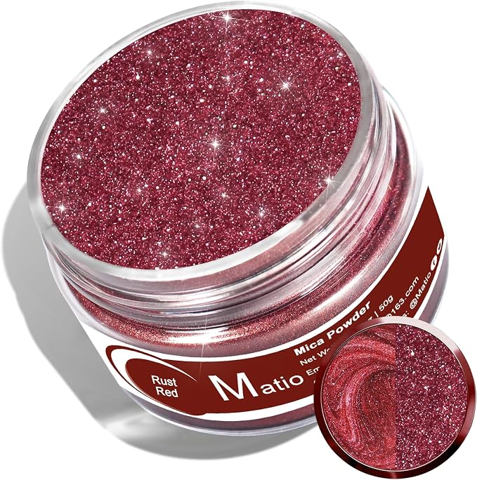Matio Rust Red Mica Powder for Epoxy Resin, 1.8oz/ 50g Pearlescent Effect Mica by Matio