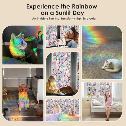 Window Privacy Film Rainbow Film Stained Glass 3D Static Cling Decorative - Image 7