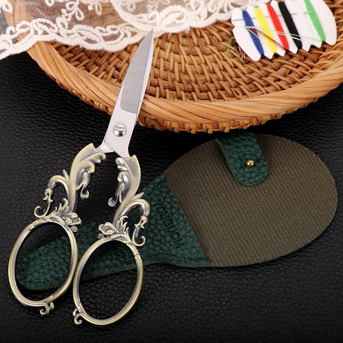 Sewing Craft Scissors, 5.3in Bronze Big Handles - Image 4