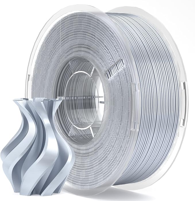 ELEGOO Silk PLA Filament 1.75mm Silver Grey 1KG, 3D Printer Filament by ELEGOO