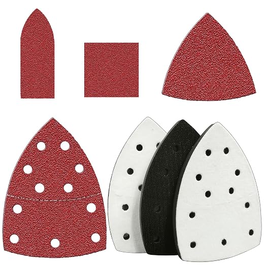 160pcs Mouse Sander Sandpaper and 3pcs Sanding Interface Pad, Detail Sander by FOWOK