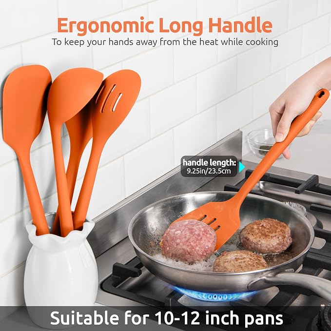 Silicone Kitchen Cooking Utensil Set: U-Taste 600ºF Heat Resistant 13.6in Extra - Image 6