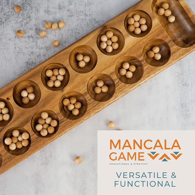 BSIRI Mancala Wooden Classic Board Game Entertainment - Image 6