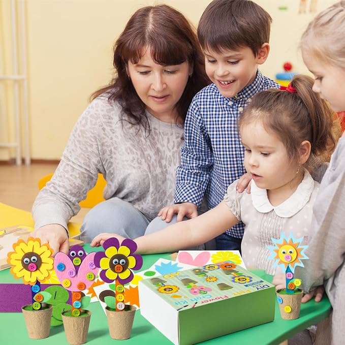 WATINC Mother's Day Spring Felt Flower Craft Kits - Image 5