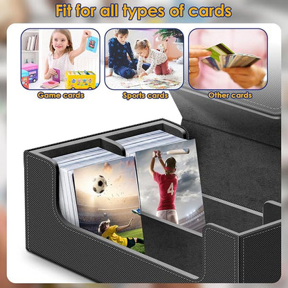 1200+ Card Deck Case for Trading Cards, Leather Commander Card Storage Box - Image 4