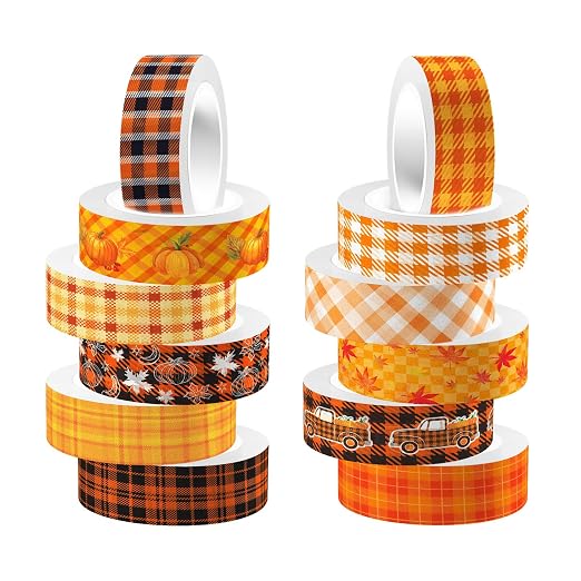 12 Rolls Autumn Washi Tape Set by Unknown