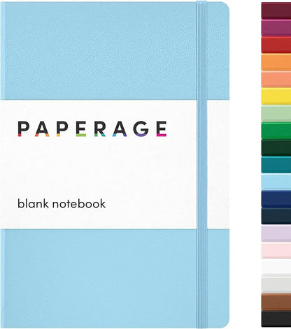 PAPERAGE Blank Journal Notebook, 160 Pages, Medium 5.6 in x 8 in by PAPERAGE