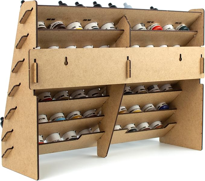 Paint Rack for model paints. Hobby craft Vallejo Tamiya Army compatible wall - Image 9