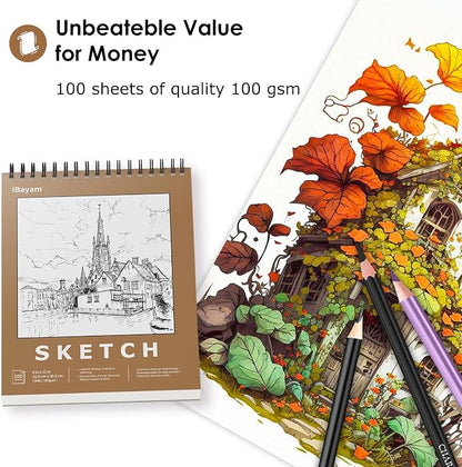 iBayam 9x12 Sketchbook, Spiral Bound Sketch Book - Image 5