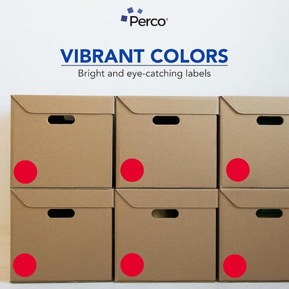 Perco Red 3-Inch Perforated Circle Dot Sticker Labels — 10 Rolls, 000 Round - Image 7