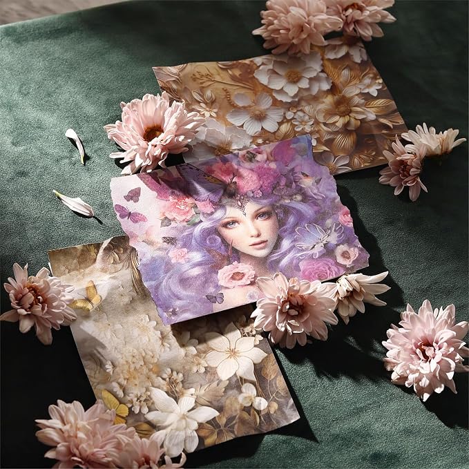 Colorful Flower Scrapbook Paper Set, Scrapbooking, DIY Projects, and Art - Image 6
