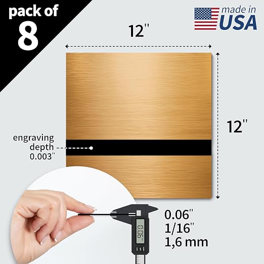 Trotec | Metallic Looking Acrylic Sheet | 12"x12"x1/16, Name Plate | USA Made - Image 2