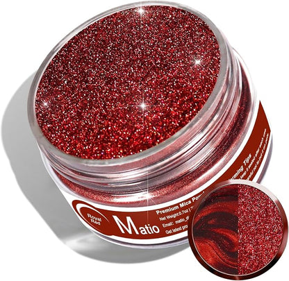 Matio Red Mica Powder, 0.7oz/20g Premium Mica Pigment Powder Natural Epoxy by Matio