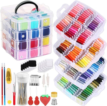 PAXCOO 276 Pack Embroidery Floss Thread Kit Including 210 Colors Cross Stitch by PAXCOO